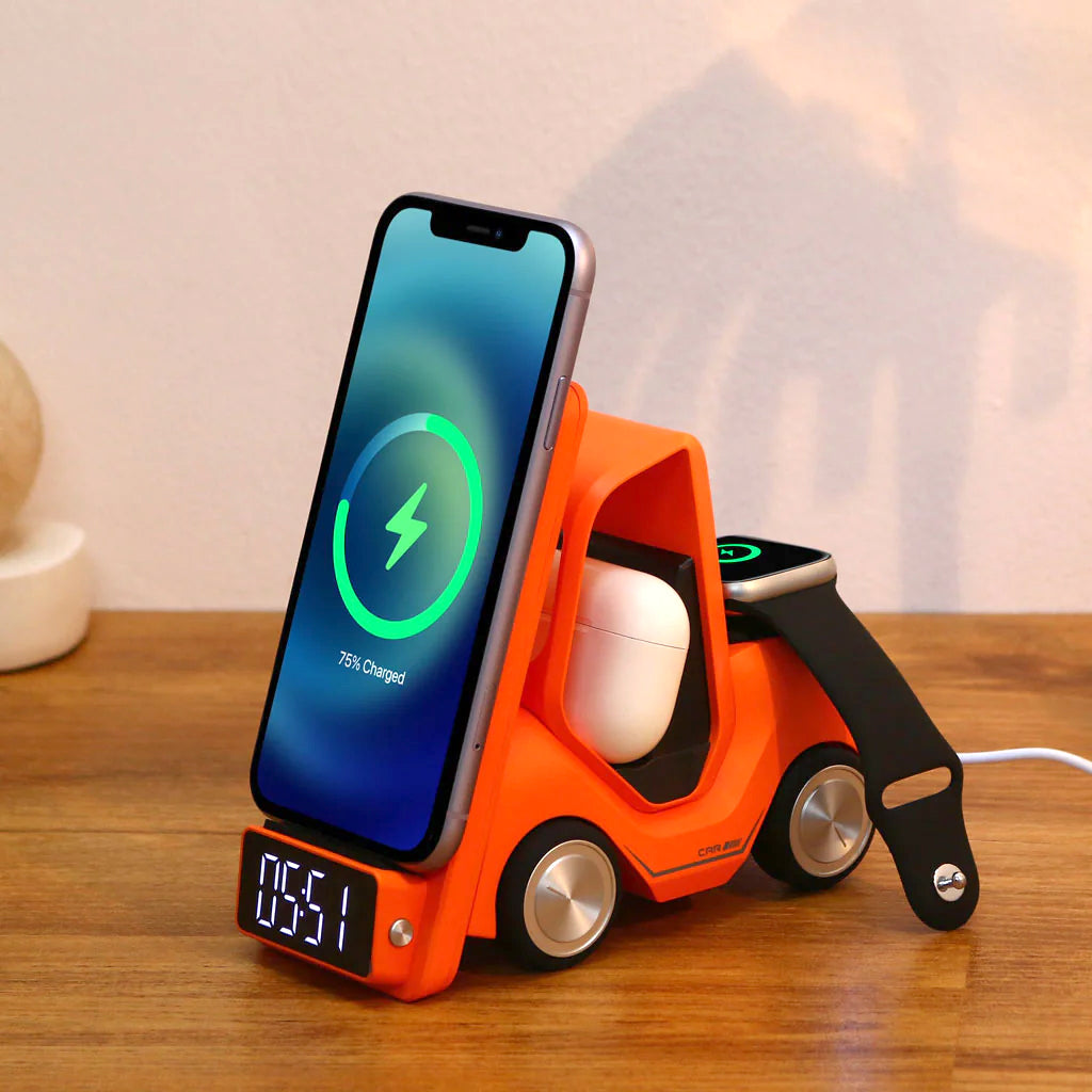 Bigsmall Charge Cruiser - 3 in 1 Wireless Charger with Clock